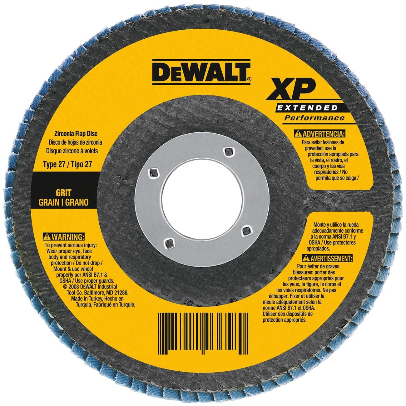 DEWALT Dewalt DW8312 Type 29 Zirconia Flap Disc 4.5 in 60 Grit