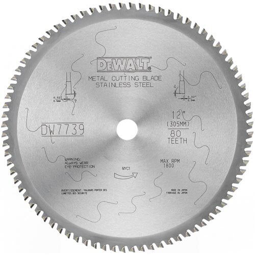DEWALT Dewalt DW7739 12 Inches 80T Metal Cutting Circular Saw Blade