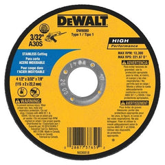 DEWALT Dewalt DW8080 Bonded Abrasive Cutting Wheel Stainless Steel