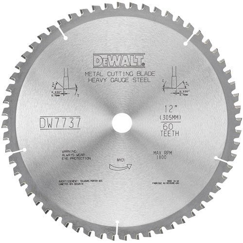 DEWALT Dewalt DW7737 12 in 60T Ferrous Metal Cutting Saw Blade