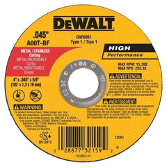 DEWALT Dewalt DW8061 Metal Thin Cut-off Wheel 4x0.045x5/8 Type 1