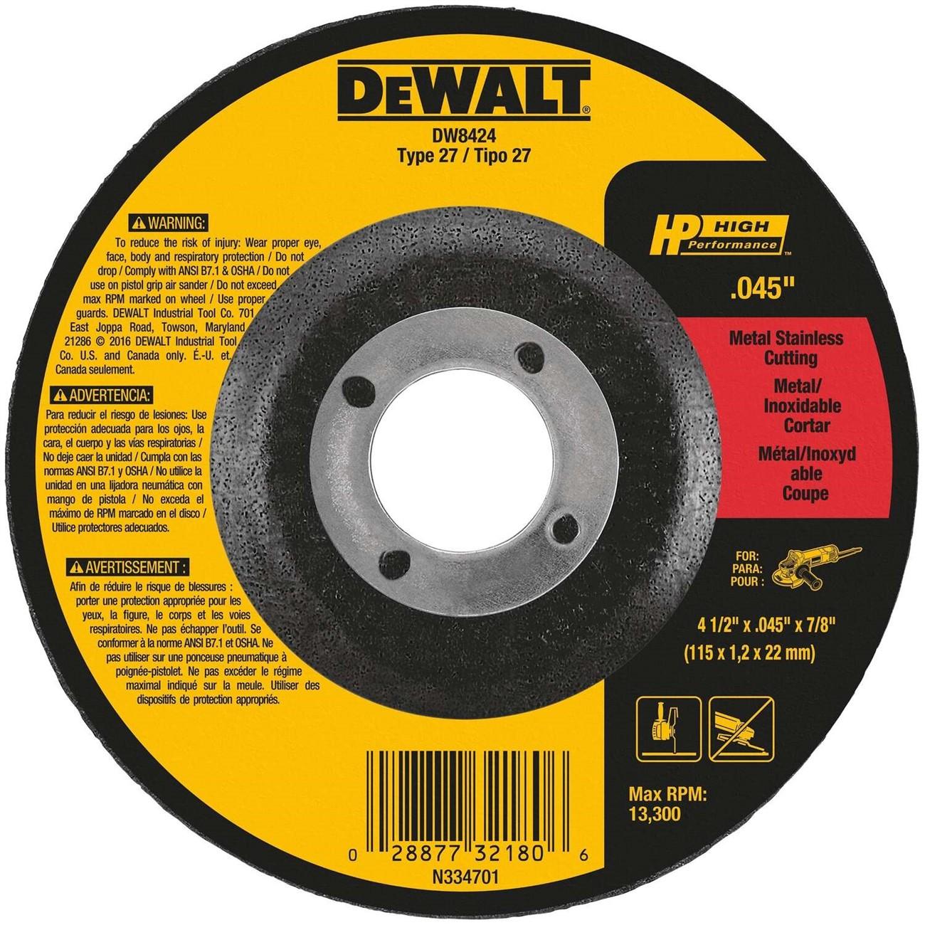 DEWALT Dewalt DW8426Z Thin Cutting Wheel 6x0.045x7/8 in