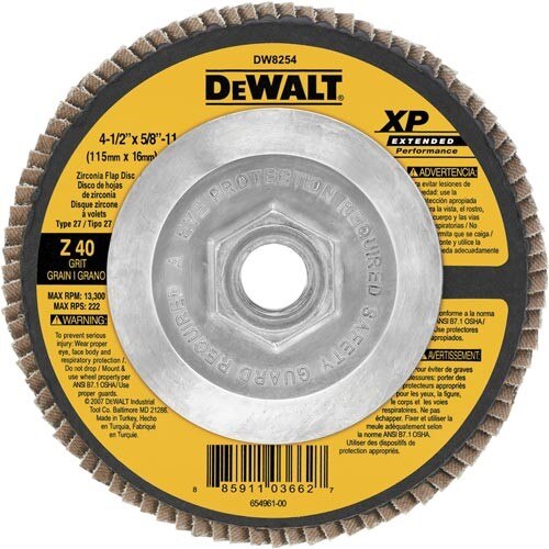 DEWALT Dewalt DW8254 Flap Disc 4-1/2 in Z40 Type 27 Xp