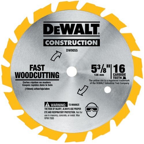 DEWALT Dewalt DW9055 Circular Saw Blade 5-3/8 in 16T Construction