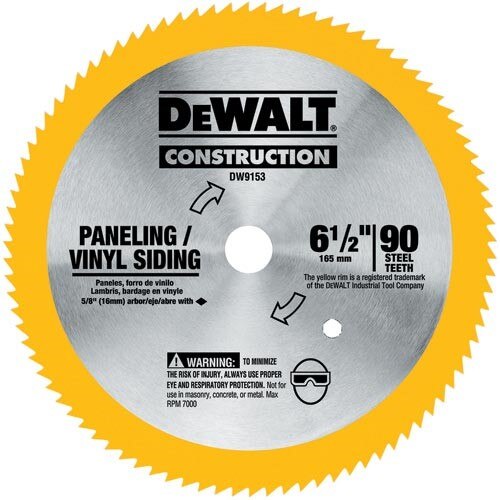 DEWALT Dewalt DW9153 Circular Saw Blade 6-1/2 in 90T Vinyl Paneling