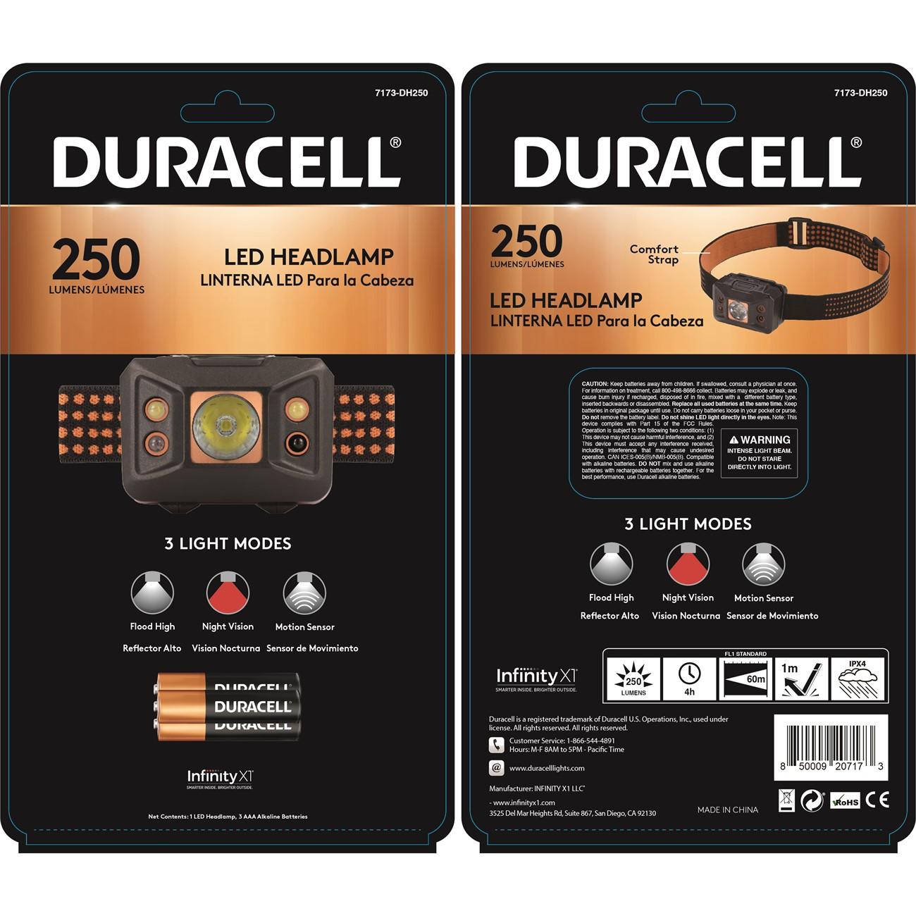 DURACELL Duracell 7173-DH250 Led Headlamp 250 Lumens 3 Modes