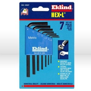 EKLIND Eklind 10507 L-shape Hex Key Set 1.5mm-6mm Short 7pc