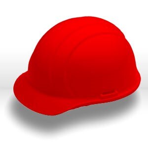 ERB 3M 19764 Full Brim Safety Helmet Red Ansi Z89.1