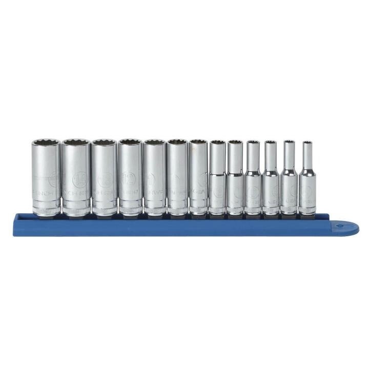 APEX Apex 80308 1/4 in Drive 12 Point Metric Deep Socket Set