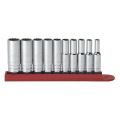 APEX Apex 80309D 1/4 in Drive 12 Pt Sae Deep Socket Set 10 Pc