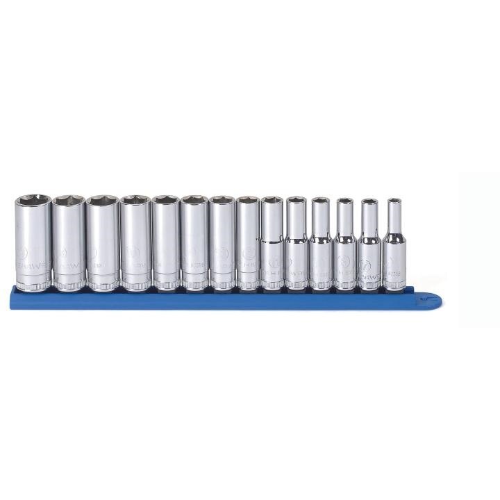 APEX Apex 80554 Socket Set 3/8 in Drive 6 Point Metric Deep 14 Pc