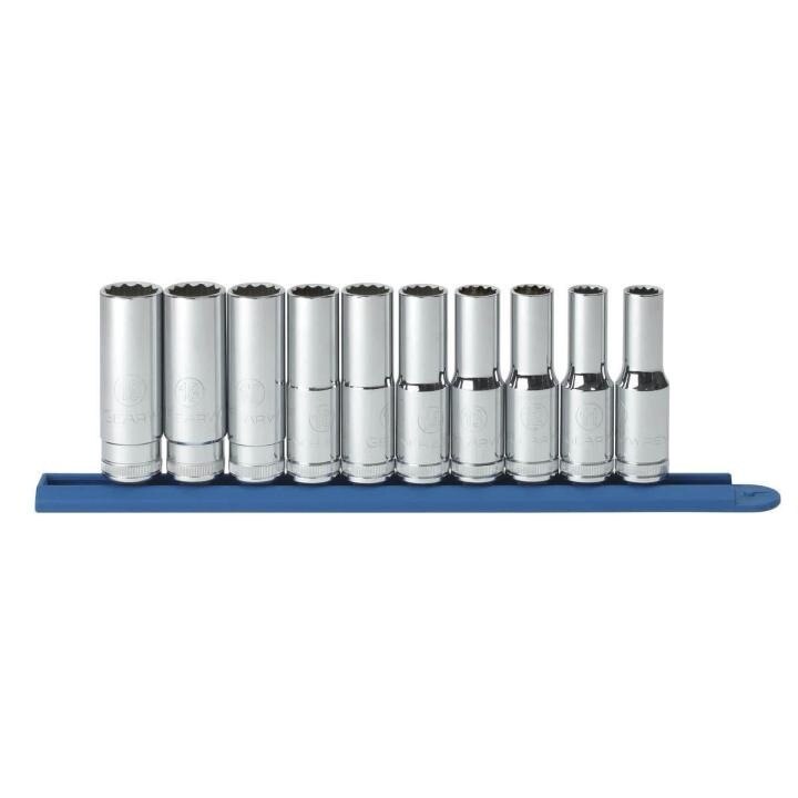 APEX Apex 80712 1/2 in Drive 12 Point Metric Deep Socket Set
