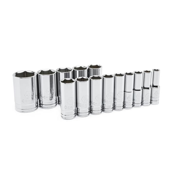 APEX Apex 80733 Socket Set 1/2 in Drive 6 Point Sae Deep 14 Pc