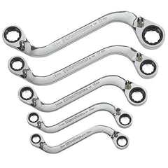 APEX Apex 85299 S-shape Ratcheting Wrench Set 12 Point 5 Pc
