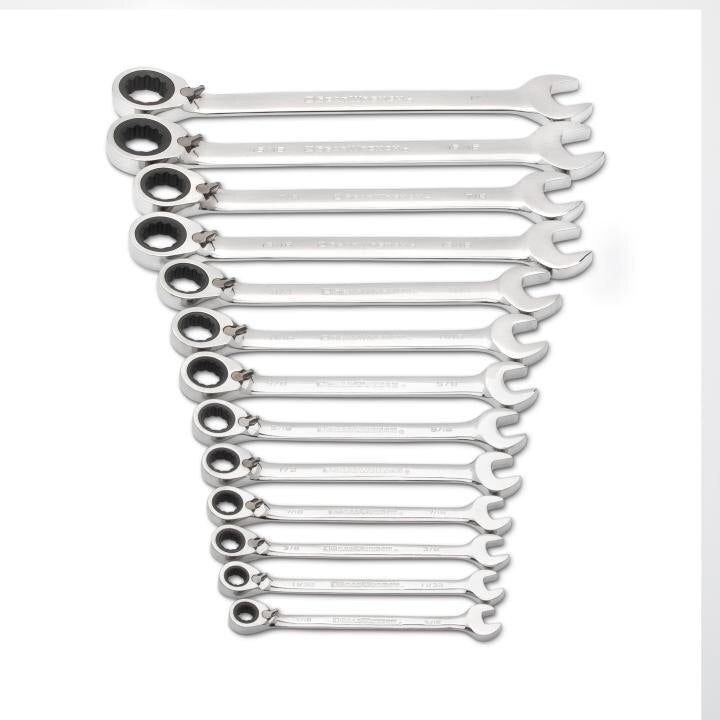 APEX Apex 9509N Ratcheting Combination Wrench Set 12 Point