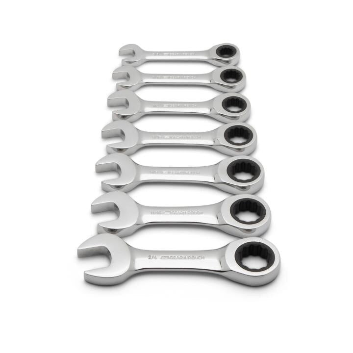 APEX Apex 9507D Stubby Ratcheting Combination Wrench Set 12pt