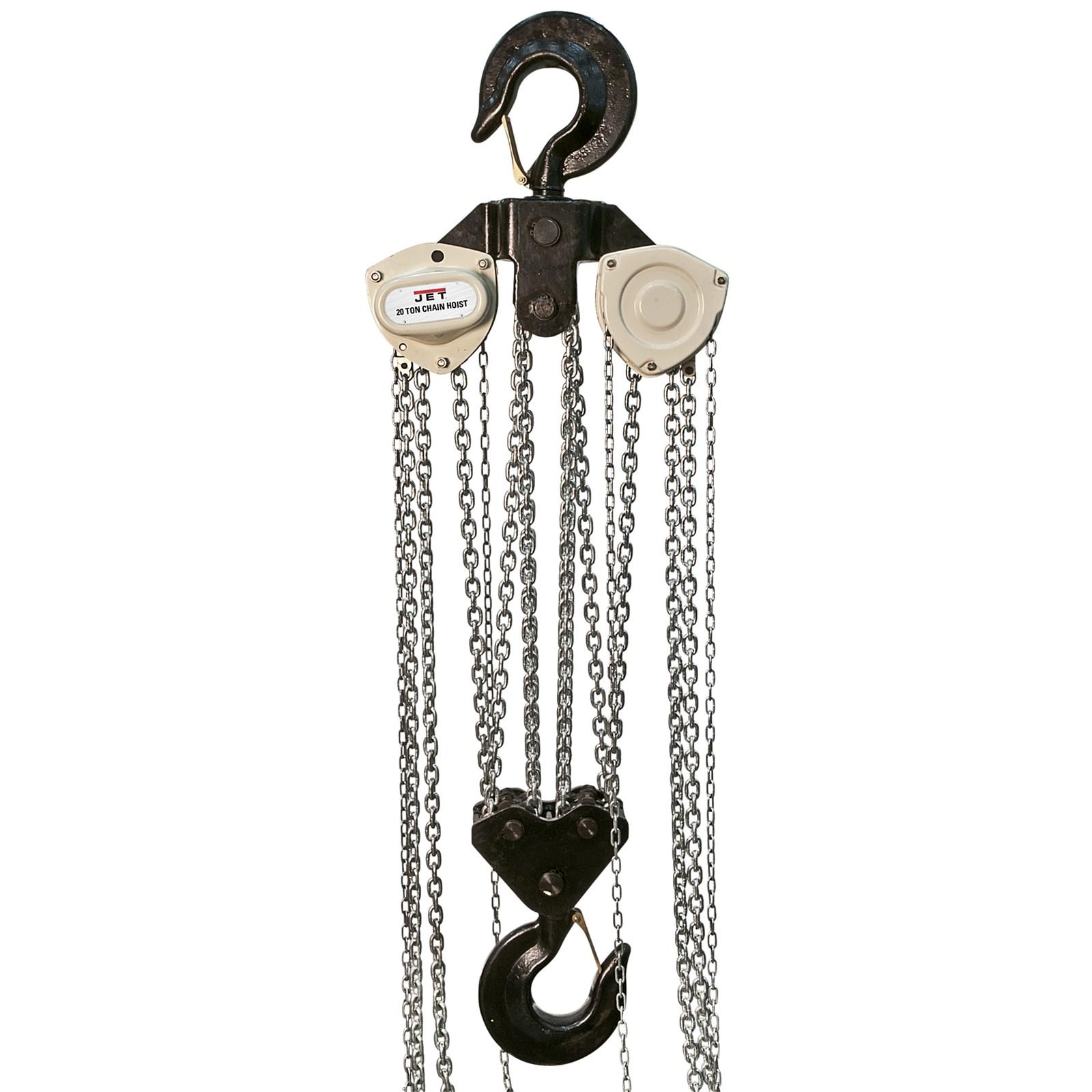 JET Jet 102020 Hand Chain Hoist 20 Ton 10 Ft Overload Protection