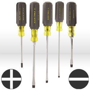 KLEIN TOOLS Klein Tools 85075 Screwdriver Set Cushion Grip 5 Piece