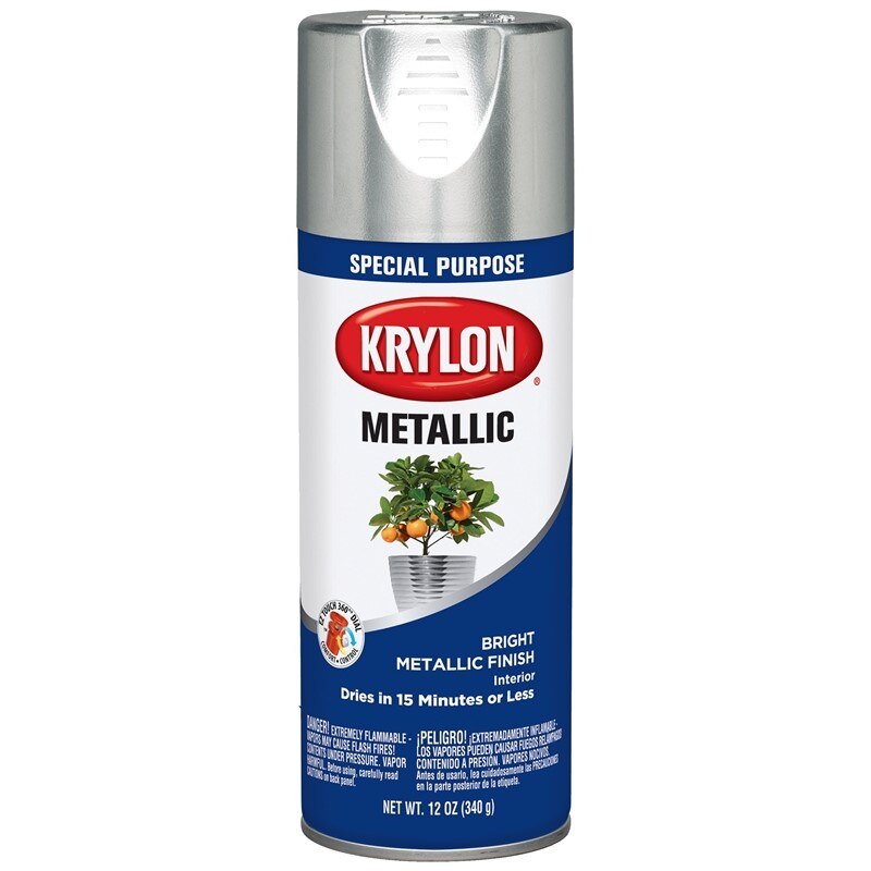 KRYLON Krylon K01401 Metallic Spray Paint Bright Silver 16 Oz