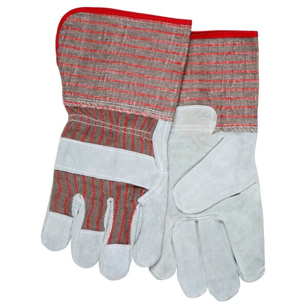 MCR SAFETY Mcr Safety 1210S Leather Palm Work Gloves Large
