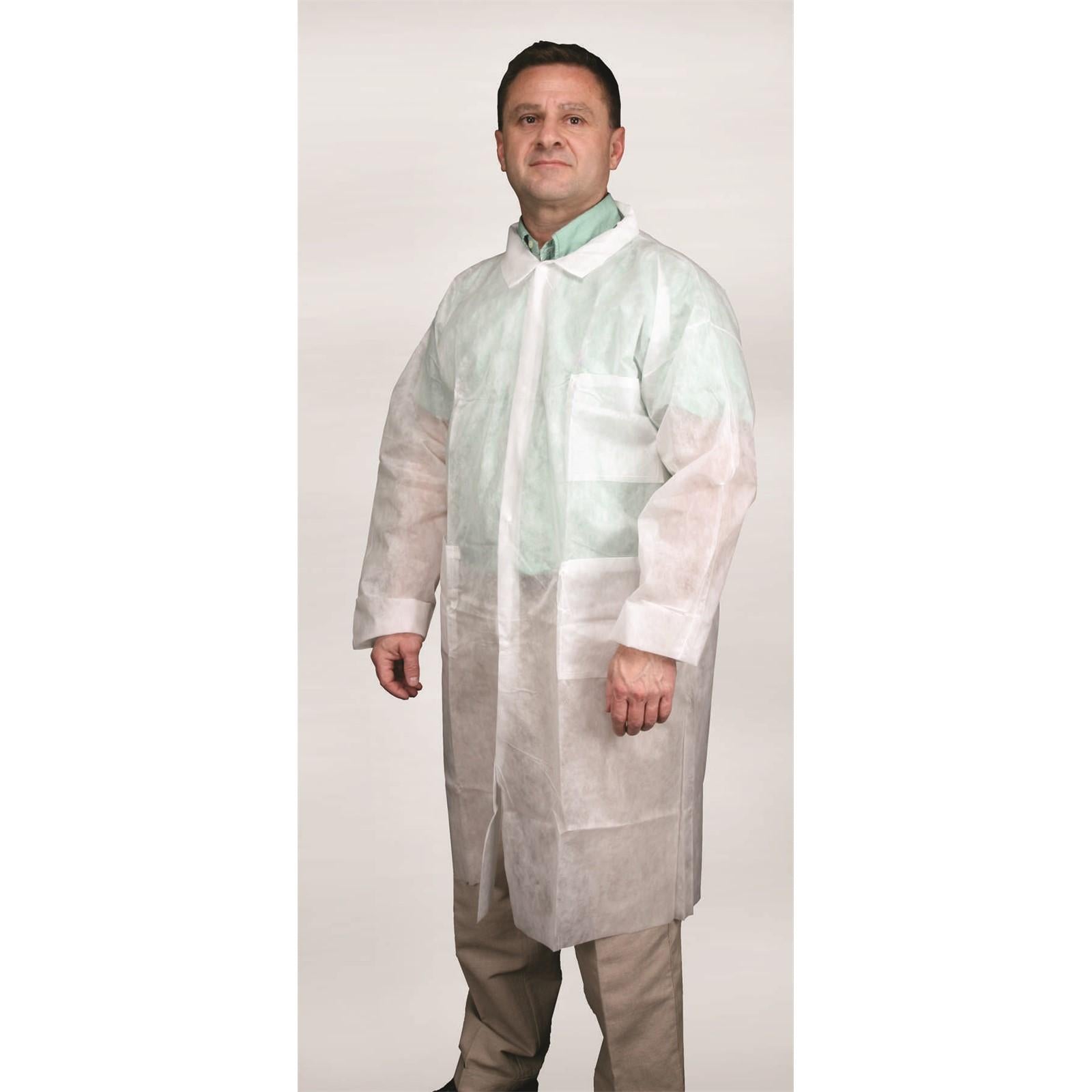 MCR SAFETY Mcr Safety 12WPLX4 Polypropylene Lab Coat 1.25 Oz
