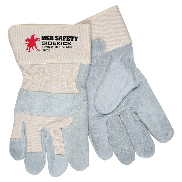 MCR SAFETY Mcr Safety 16010M Sidekick Leather Palm Gloves Medium