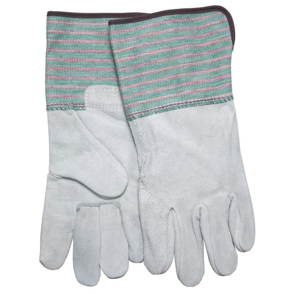 MCR SAFETY Mcr Safety 1380 Leather Palm Gloves Large Green Pink