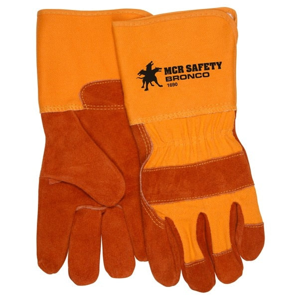 MCR SAFETY Mcr Safety 1690 Leather Palm Work Gloves Large