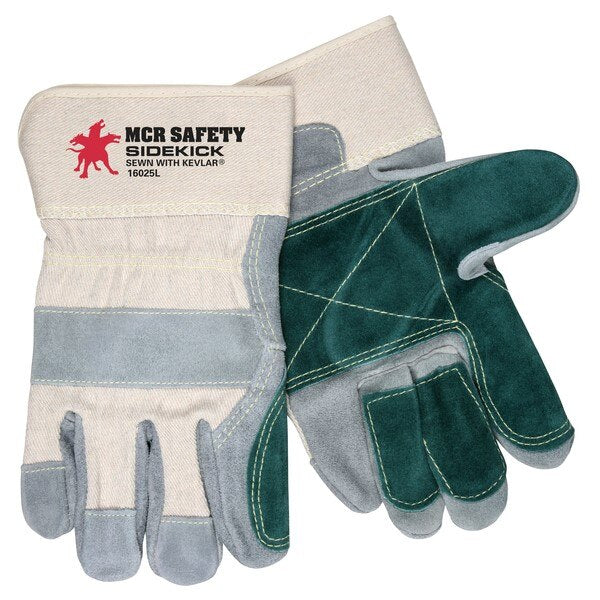 MCR SAFETY Mcr Safety 16025L Sidekick Leather Palm Gloves Large