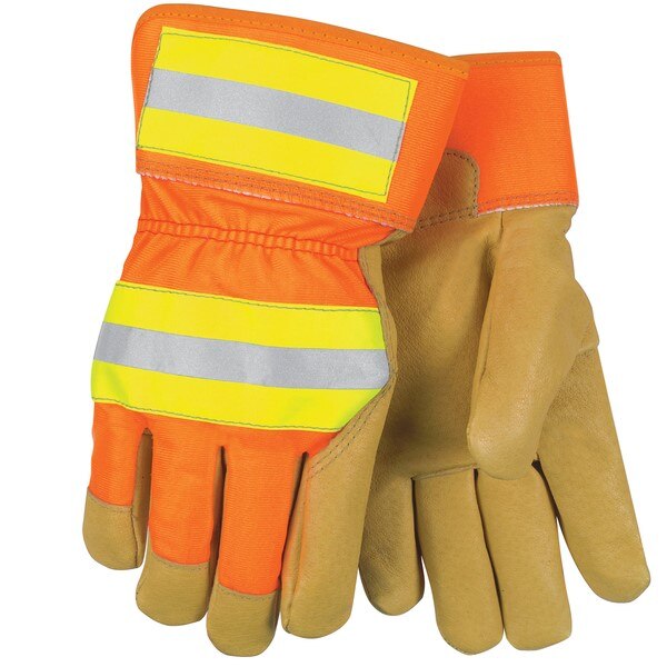 MCR SAFETY Mcr Safety 19261S Hi-vis Leather Work Gloves Small