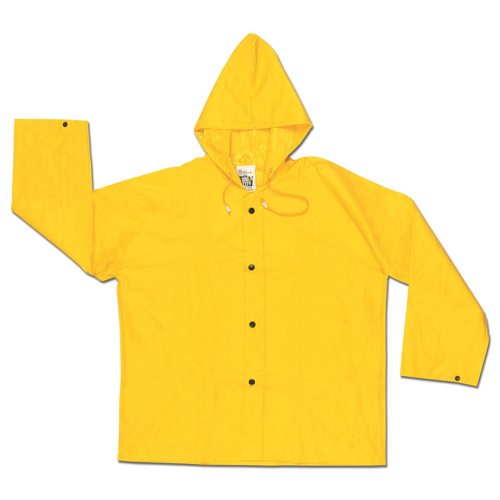 MCR SAFETY Mcr Safety 300JHX2 Flame Retardant Rain Jacket Attached Hood