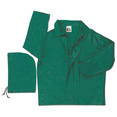 MCR SAFETY Mcr Safety 388JX2 Fr Rain Jacket Detachable Hood Green