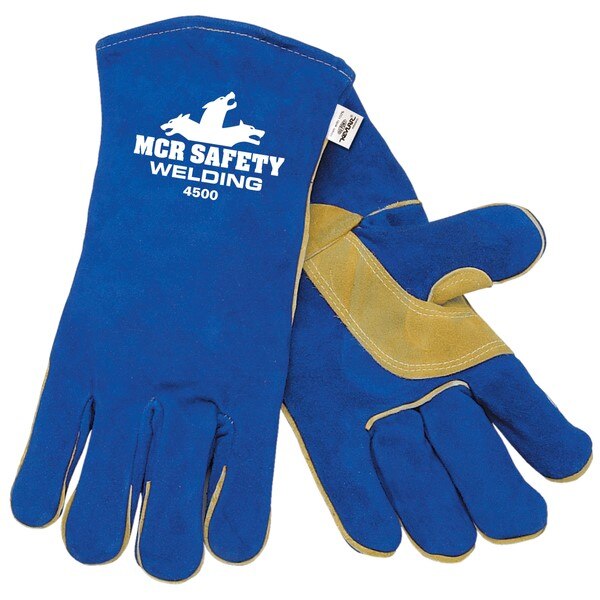 MCR SAFETY Mcr Safety 4500S Welding Gloves Small Leather Blue