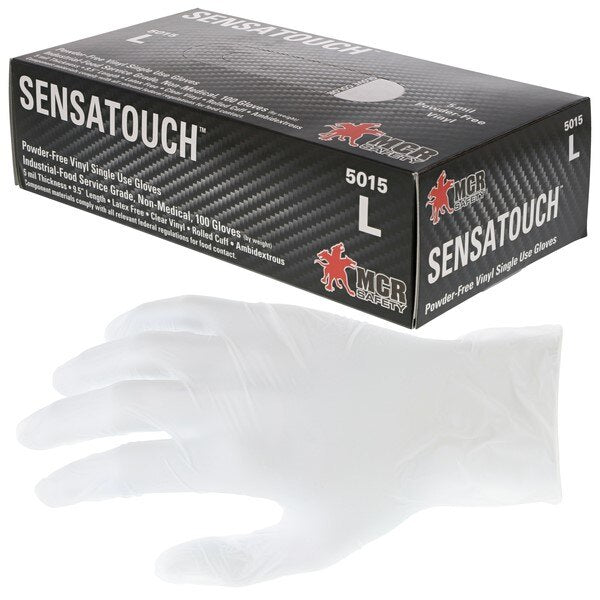 MCR SAFETY Mcr Safety 5015M Disposable Vinyl Gloves 5 Mil Medium