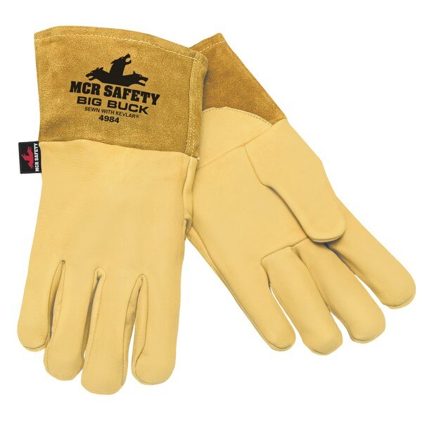 MCR SAFETY Mcr Safety 4984L Mig Tig Welding Gloves Large Deerskin
