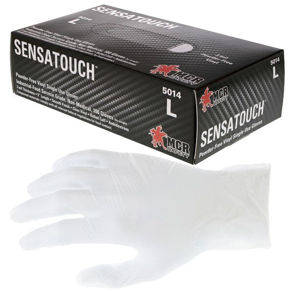 MCR SAFETY Mcr Safety 5014M Sensaguard Disposable Vinyl Gloves 3 Mil