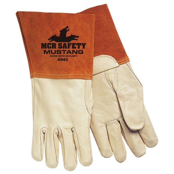 MCR SAFETY Mcr Safety 4940L Welding Gloves Large Leather Mig Tig