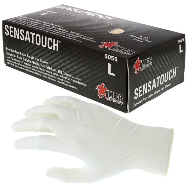 MCR SAFETY Mcr Safety 5055S Sensaguard Latex Gloves 5 Mil Small