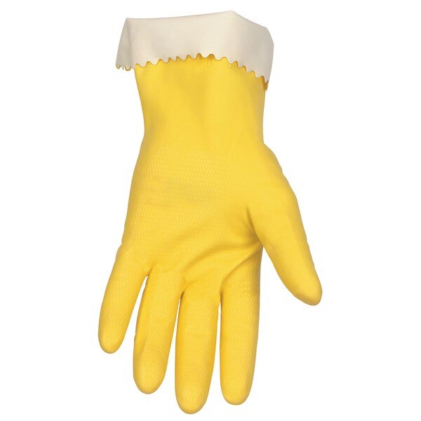 MCR SAFETY Mcr Safety 5250L Flock Lined Latex Gloves Large Yellow