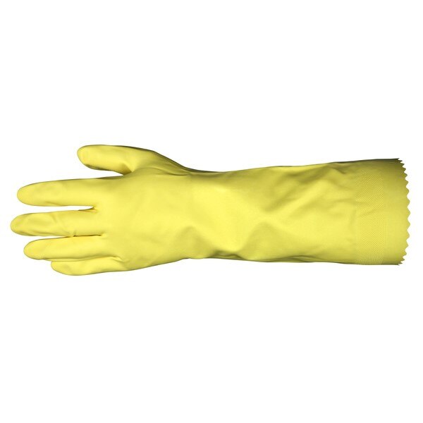 MCR SAFETY Mcr Safety 5255L Flock Lined Latex Gloves Large Yellow