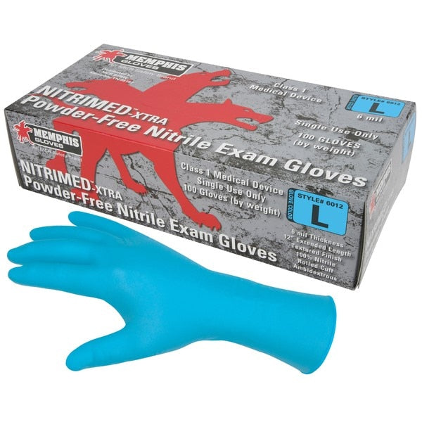 MCR SAFETY Mcr Safety 6012S Nitrimed Nitrile Gloves 6 Mil Small Blue