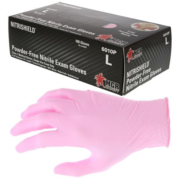 MCR SAFETY Mcr Safety 6010PM Nitrile Disposable Gloves 4 Mil Medium
