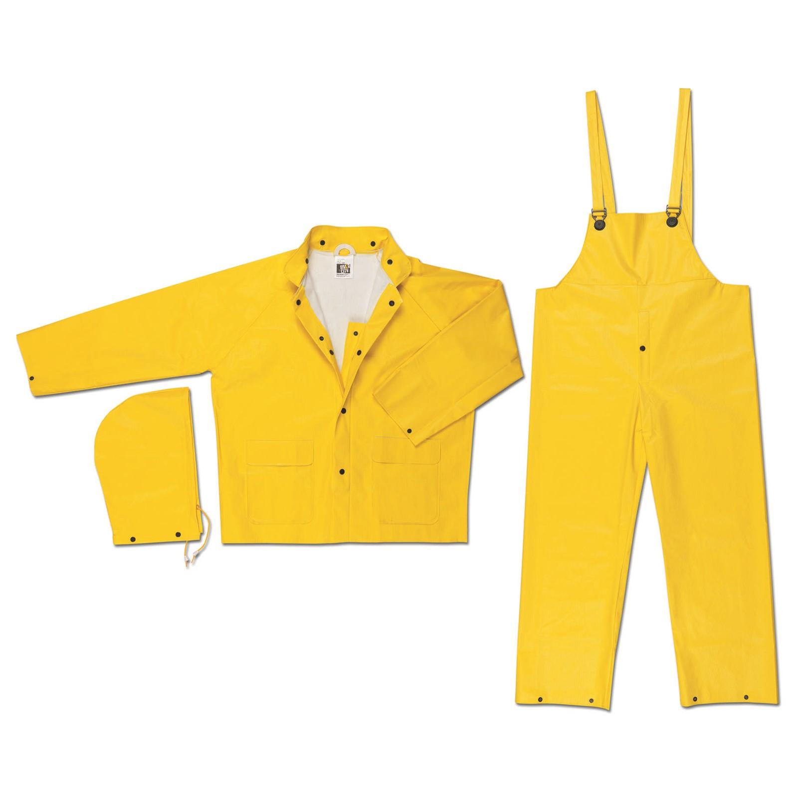 MCR SAFETY Mcr Safety 6003M Commodore Pvc Rain Suit 3-piece Yellow