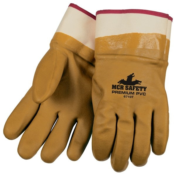 MCR SAFETY Mcr Safety 6710T Foam Lined Pvc Gloves Large Safety Cuff