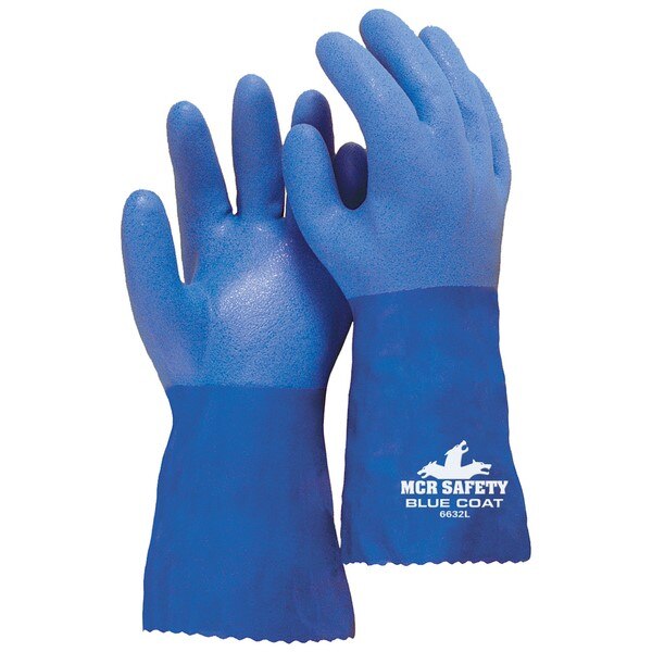MCR SAFETY Mcr Safety 6632XXL Memphis Bluecoat Pvc Gloves 12 in 2XL
