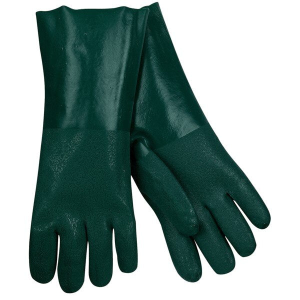 MCR SAFETY Mcr Safety 6424 Pvc Work Gloves 14 Inch Hunter Green