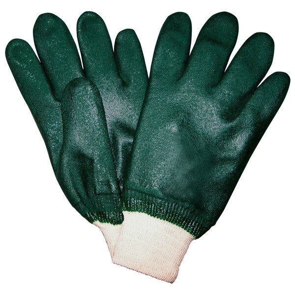 MCR SAFETY Mcr Safety 6420 Pvc Work Gloves Large Hunter Green