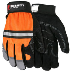 MCR SAFETY Mcr Safety 911DPM Mechanics Gloves Medium Leather Reflective