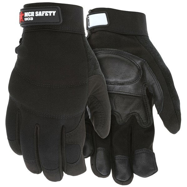 MCR SAFETY Mcr Safety 903XXL Mechanics Gloves 2x-large Leather Black