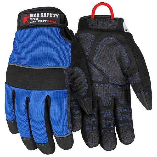 MCR SAFETY Mcr Safety 918M Cutpro Mechanics Gloves Medium Blue